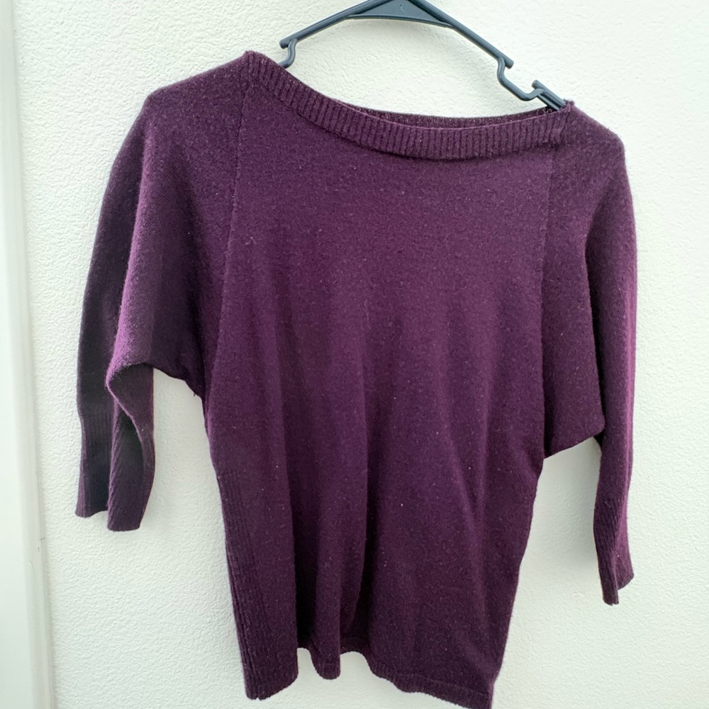 The Limited Off-the-Shoulder Plum Sweater